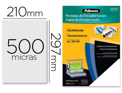 CJ100 tapas encuadernación Fellowes Din A-4 PP negro 450 micras